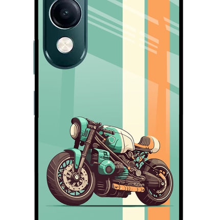 Striped Moto Drift iQOO Z10 Lite 5G Glass Case Back Cover by Casekaro