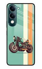 Striped Moto Drift iQOO Z10 Lite 5G Glass Case Back Cover by Casekaro