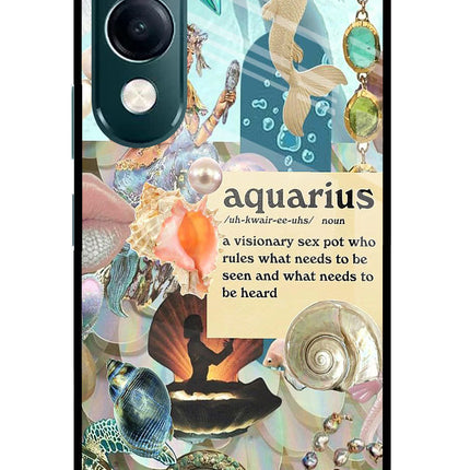 Aquarius Zodiac iQOO Z10 Lite 5G Glass Case Back Cover by Casekaro