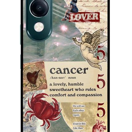 Cancer Zodiac iQOO Z10 Lite 5G Glass Case Back Cover by Casekaro