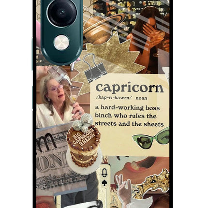 Capricorn Zodiac iQOO Z10 Lite 5G Glass Case Back Cover by Casekaro