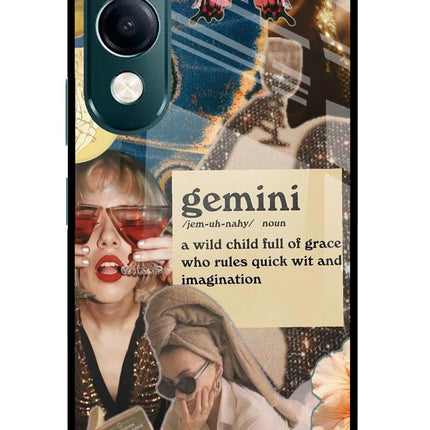 Gemini Zodiac iQOO Z10 Lite 5G Glass Case Back Cover by Casekaro