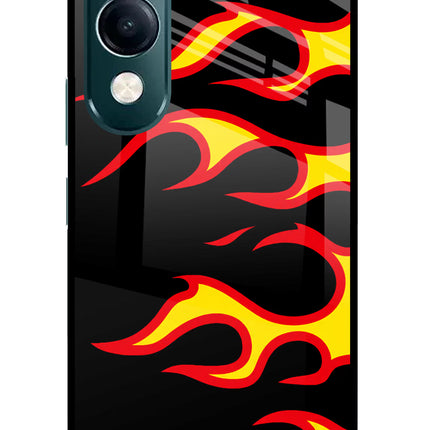 Side Sweep Flames iQOO Z10 Lite 5G Glass Case Back Cover by Casekaro