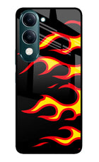 Side Sweep Flames iQOO Z10 Lite 5G Glass Case Back Cover by Casekaro