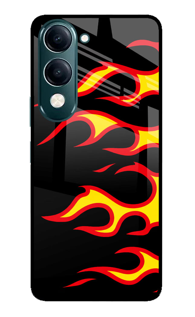 Side Sweep Flames iQOO Z10 Lite 5G Glass Case Back Cover by Casekaro