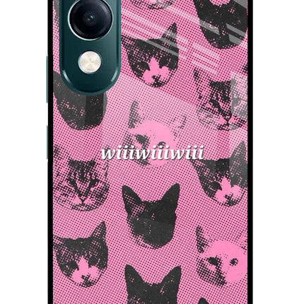 Pink Cats iQOO Z10 Lite 5G Glass Case Back Cover by Casekaro
