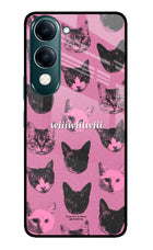 Pink Cats iQOO Z10 Lite 5G Glass Case Back Cover by Casekaro