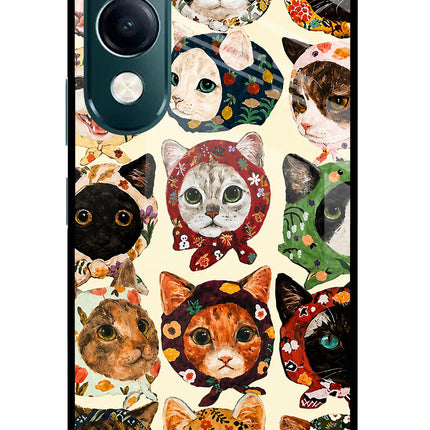 Cool Cat iQOO Z10 Lite 5G Glass Case Back Cover by Casekaro