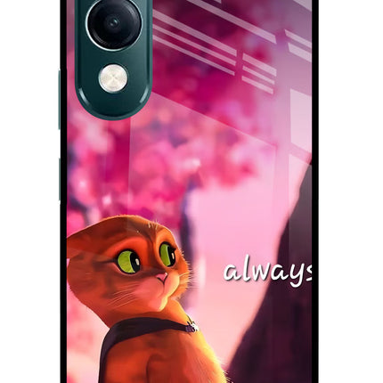 Always Cat iQOO Z10 Lite 5G Glass Case Back Cover by Casekaro