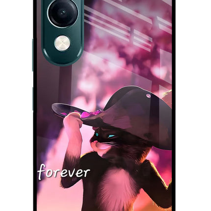 Forever Cat iQOO Z10 Lite 5G Glass Case Back Cover by Casekaro