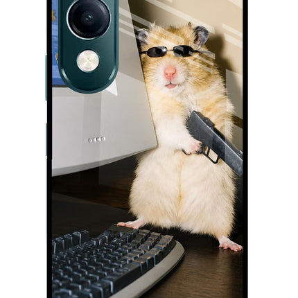 Hacker Hamster iQOO Z10 Lite 5G Glass Case Back Cover by Casekaro