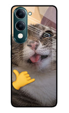 Silly Cat Call iQOO Z10 Lite 5G Glass Case Back Cover by Casekaro
