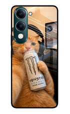Gamer Cat Energy iQOO Z10 Lite 5G Glass Case Back Cover by Casekaro