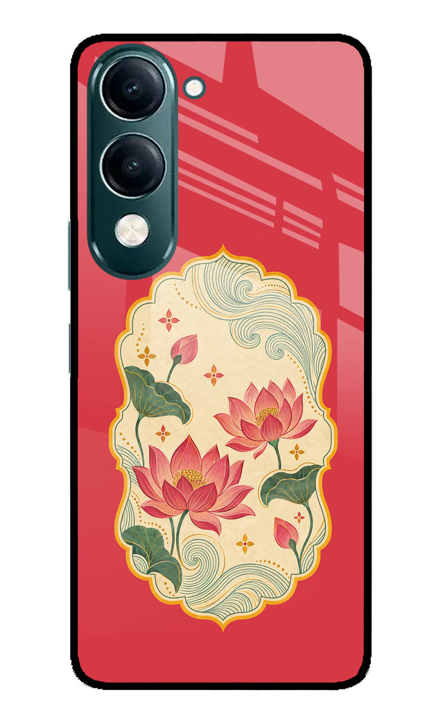 Pink Lotus iQOO Z10 Lite 5G Glass Case Back Cover by Casekaro