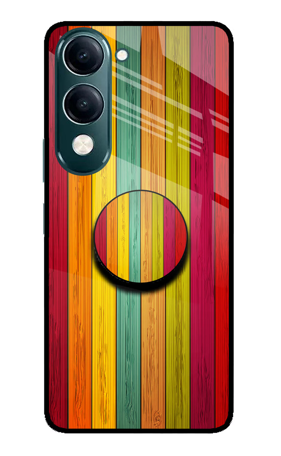 Multicolor Wooden iQOO Z10 Lite 5G Pop Case, Glass case