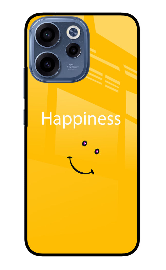 Happiness With Smiley Oppo Reno15c 5G Glass Case Back Cover by Casekaro