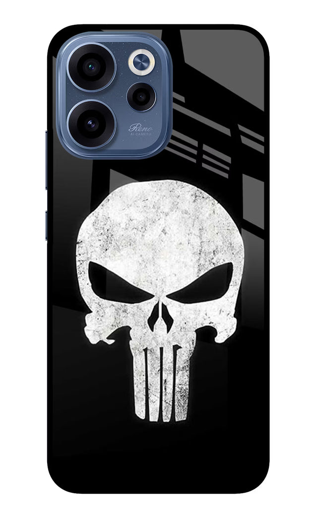 Punisher Skull Oppo Reno15c 5G Glass Case Back Cover by Casekaro