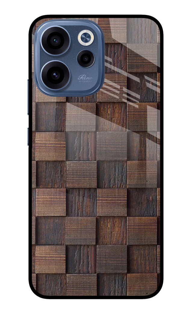 Wooden Cube Design Oppo Reno15c 5G Glass Case Back Cover by Casekaro
