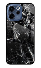 Black Marble Texture Oppo Reno15c 5G Glass Case Back Cover by Casekaro