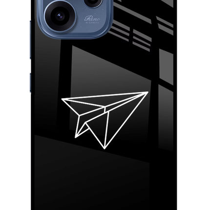 Paper Plane White Oppo Reno15c 5G Glass Case Back Cover by Casekaro