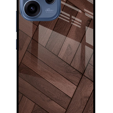 Wooden Texture Design Oppo Reno15c 5G Glass Case Back Cover by Casekaro