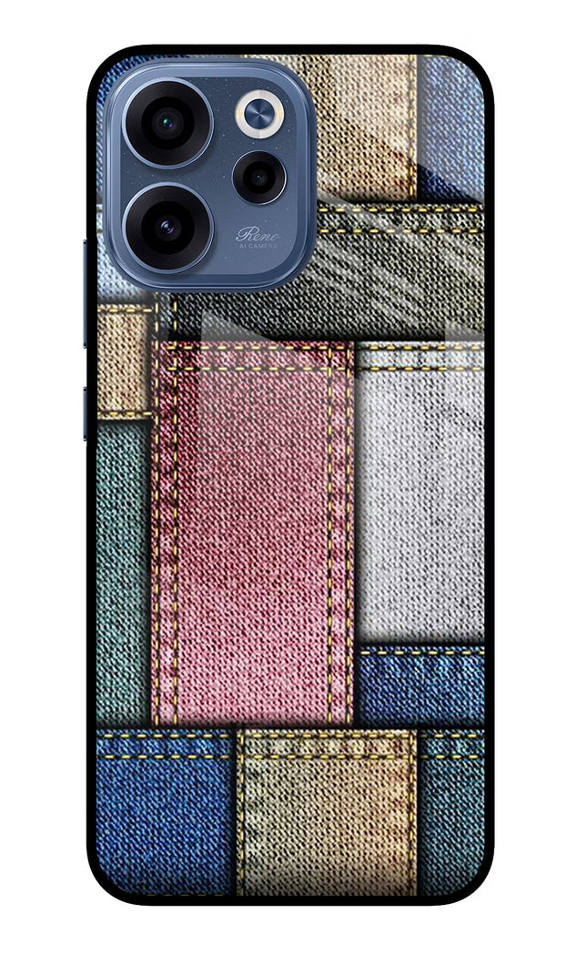 Multicolor Jeans Oppo Reno15c 5G Glass Case Back Cover by Casekaro