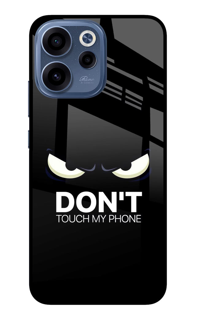 Don'T Touch My Phone Oppo Reno15c 5G Glass Case Back Cover by Casekaro
