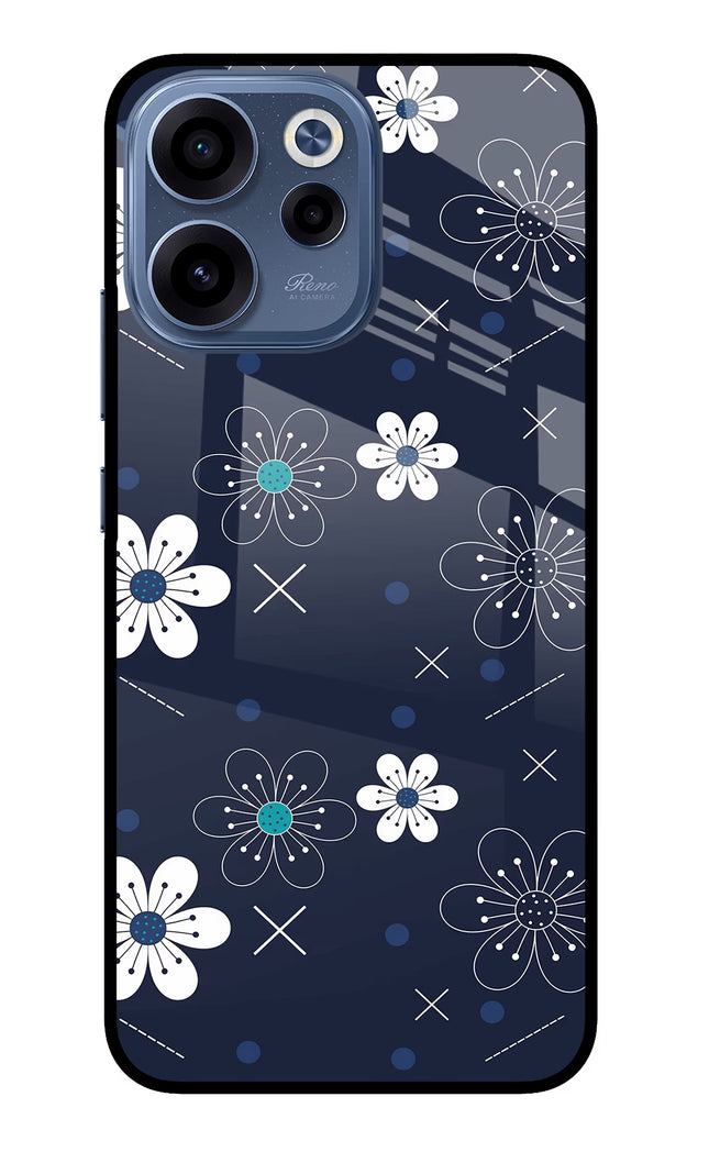Flowers Oppo Reno15c 5G Glass Case Back Cover by Casekaro
