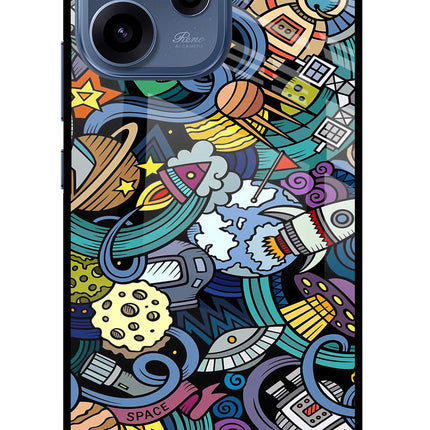 Space Abstract Oppo Reno15c 5G Glass Case Back Cover by Casekaro