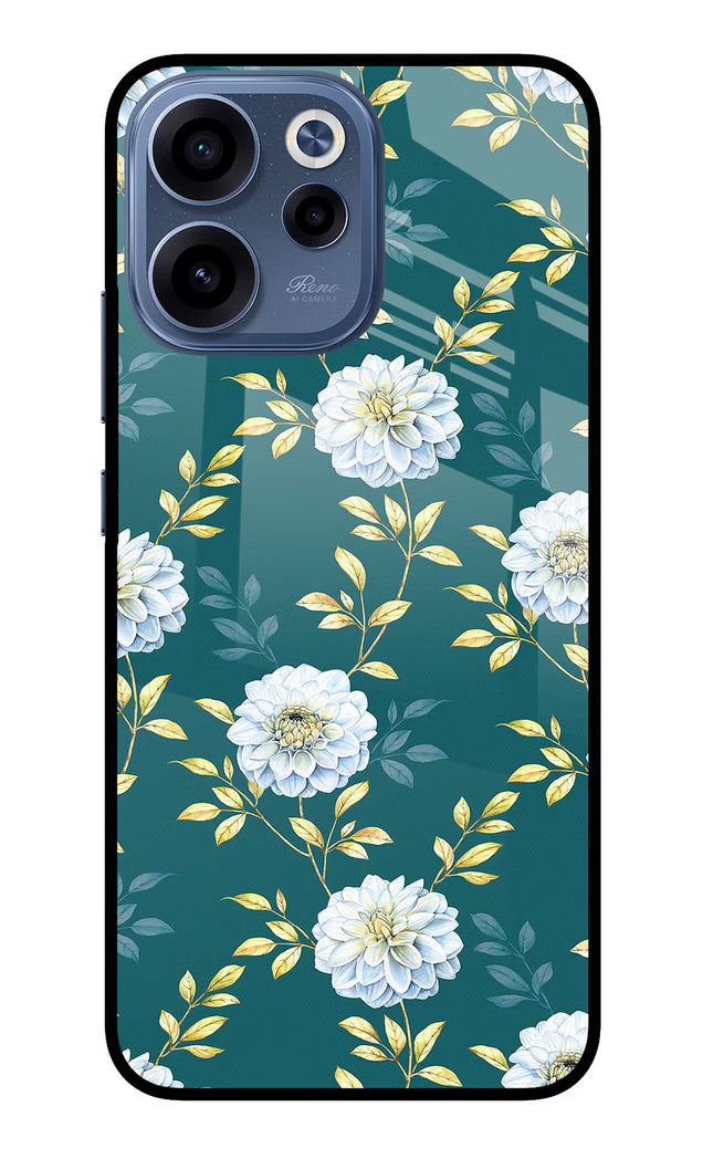 Flowers Oppo Reno15c 5G Glass Case Back Cover by Casekaro