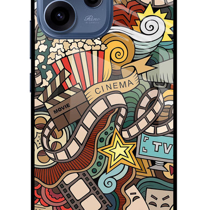 Cinema Abstract Oppo Reno15c 5G Glass Case Back Cover by Casekaro