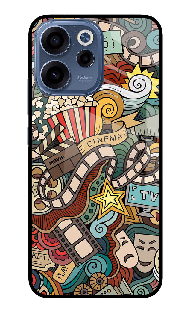 Cinema Abstract Oppo Reno15c 5G Glass Case Back Cover by Casekaro