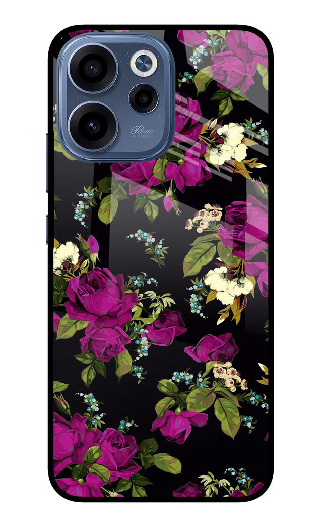 Flowers Oppo Reno15c 5G Glass Case Back Cover by Casekaro
