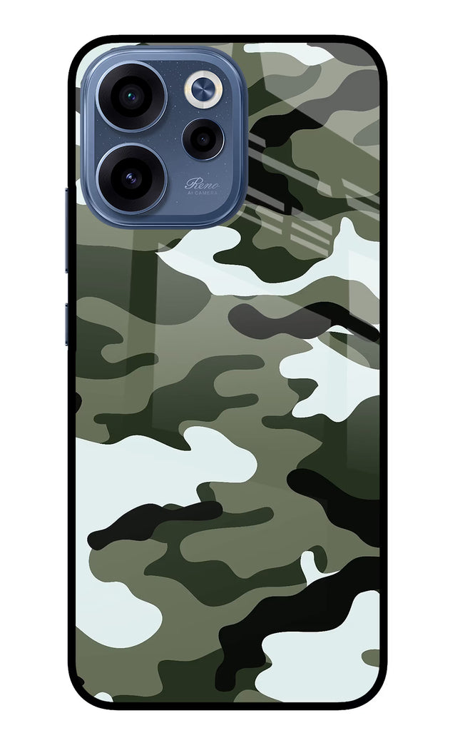 Camouflage Oppo Reno15c 5G Glass Case Back Cover by Casekaro