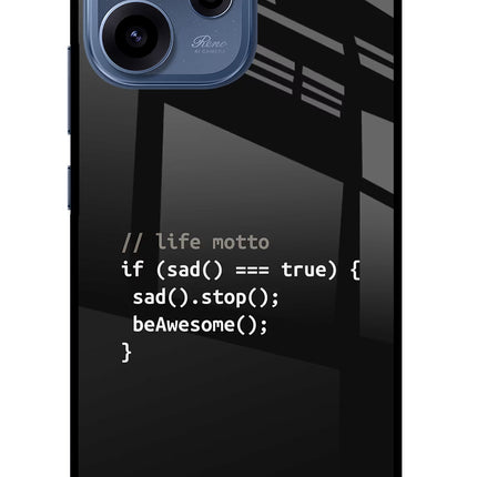 Life Motto Code Oppo Reno15c 5G Glass Case Back Cover by Casekaro