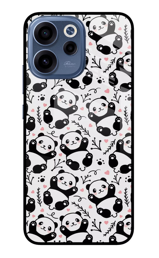 Cute Panda Oppo Reno15c 5G Glass Case Back Cover by Casekaro