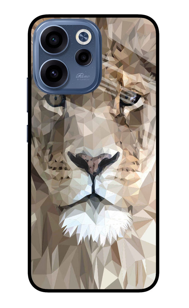 Lion Art Oppo Reno15c 5G Glass Case Back Cover by Casekaro