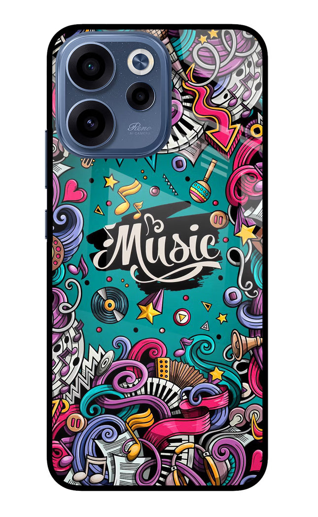Music Graffiti Oppo Reno15c 5G Glass Case Back Cover by Casekaro