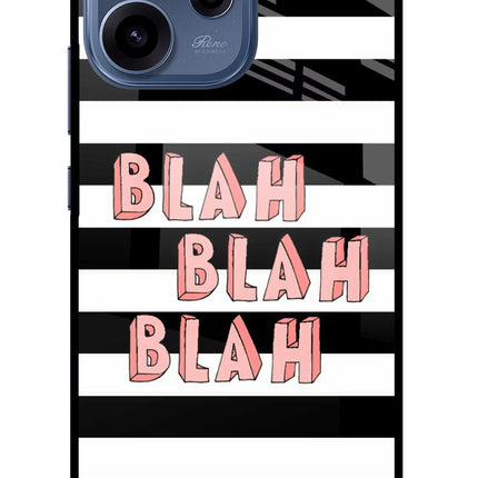 Blah Blah Blah Oppo Reno15c 5G Glass Case Back Cover by Casekaro