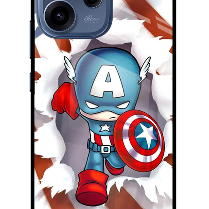 Captain America Oppo Reno15c 5G Glass Case Back Cover by Casekaro