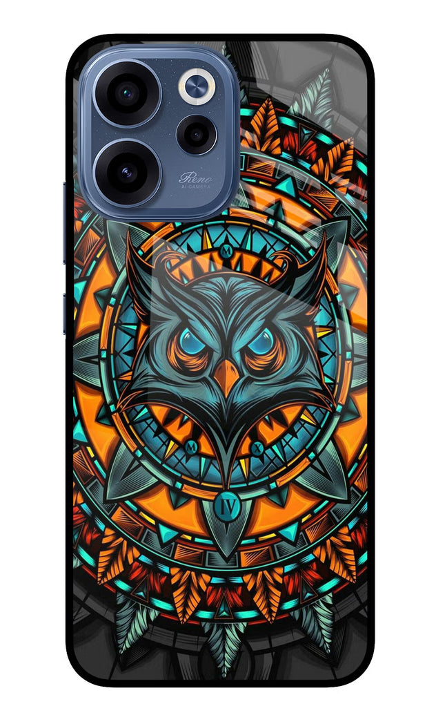 Angry Owl Art Oppo Reno15c 5G Glass Case Back Cover by Casekaro