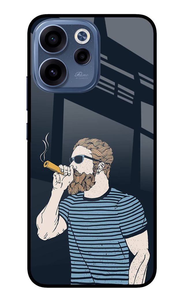 Smoking Oppo Reno15c 5G Glass Case Back Cover by Casekaro
