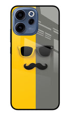 Sunglasses with Mustache Oppo Reno15c 5G Glass Case Back Cover by Casekaro