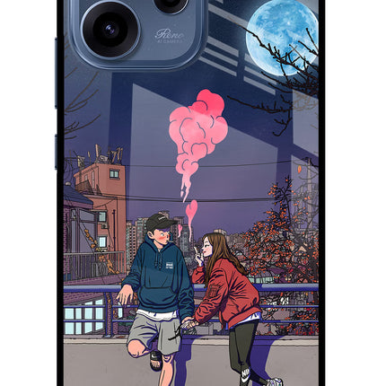 Chilling Couple Oppo Reno15c 5G Glass Case Back Cover by Casekaro