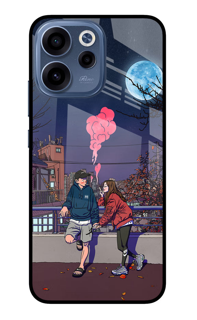 Chilling Couple Oppo Reno15c 5G Glass Case Back Cover by Casekaro