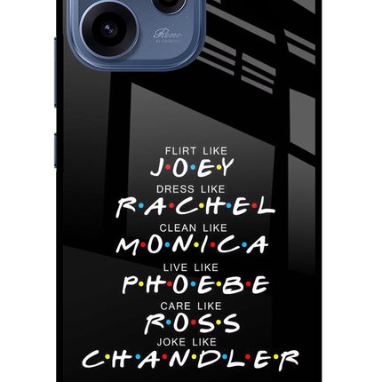 FRIENDS Character Oppo Reno15c 5G Glass Case Back Cover by Casekaro