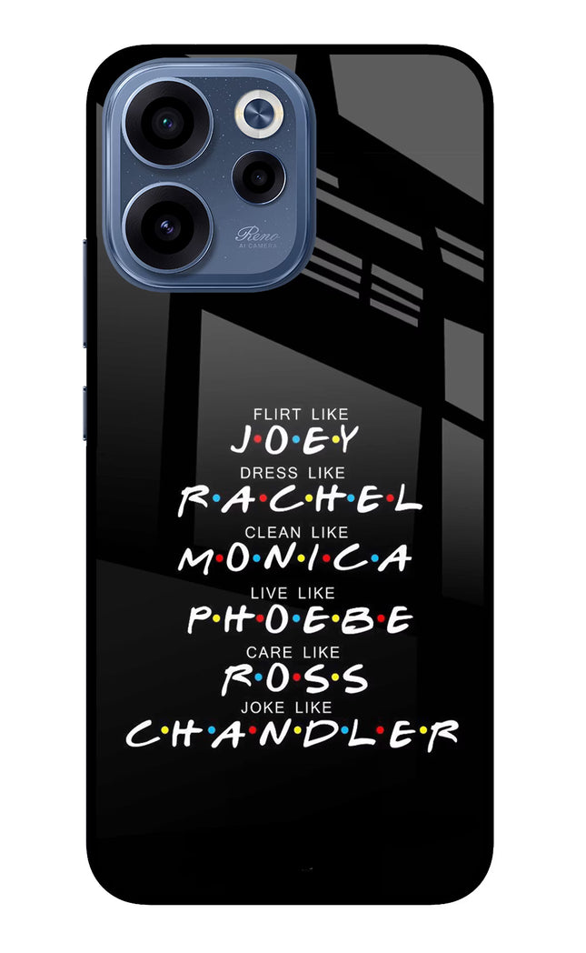 FRIENDS Character Oppo Reno15c 5G Glass Case Back Cover by Casekaro