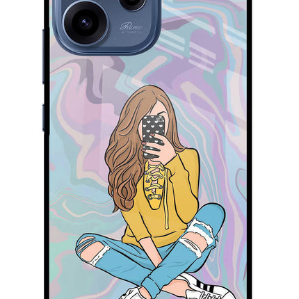 Selfie Girl Oppo Reno15c 5G Glass Case Back Cover by Casekaro