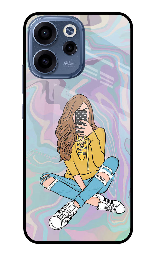 Selfie Girl Oppo Reno15c 5G Glass Case Back Cover by Casekaro
