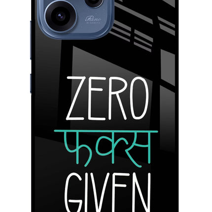 Zero Fucks Given Oppo Reno15c 5G Glass Case Back Cover by Casekaro